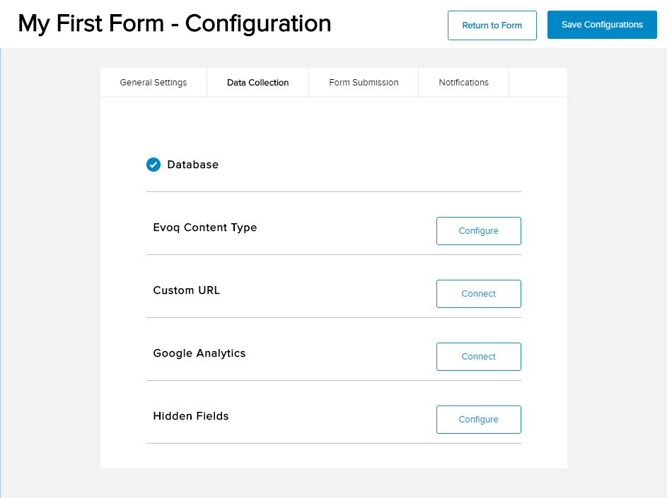 Form Configuration - Data Collection